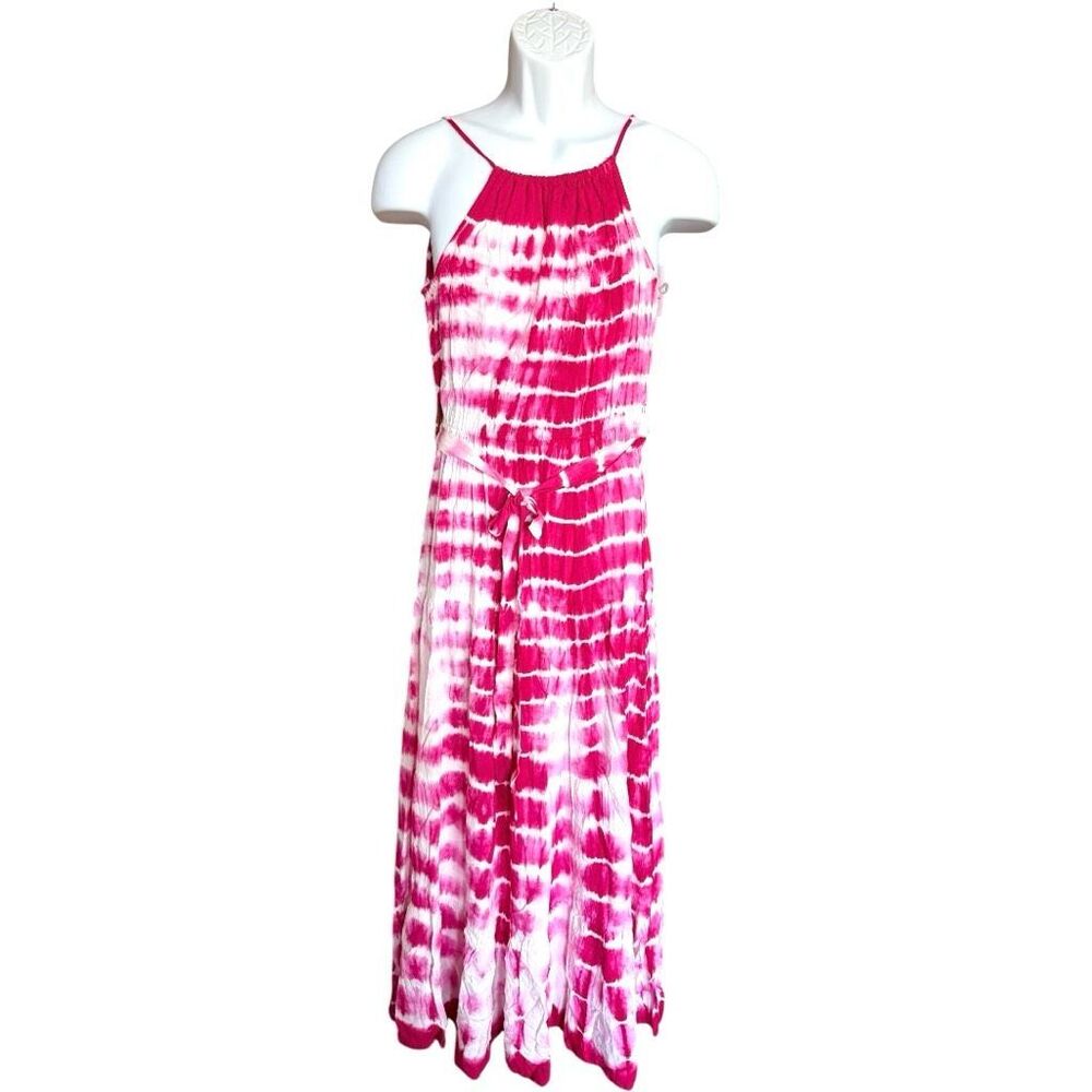 NWT Womens Millenuim Sleeveless Pink Tie Dye Maxi Dress - Sz S